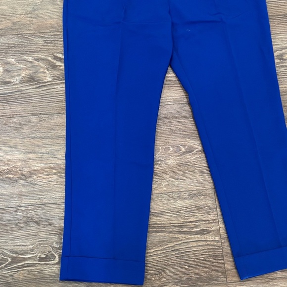Tuckernuck Sapphire Blue Pleated Duncan Trouser High Rise Chic Womens Size M NWT - Picture 8 of 11